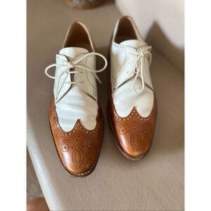 Wilson and Dean for Wilkes Bashford saddle oxford leather wingtips